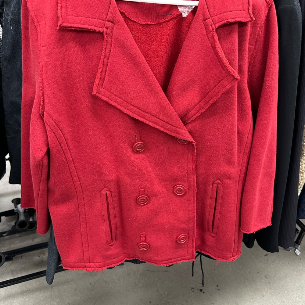 Red Double-Breasted Peacoat